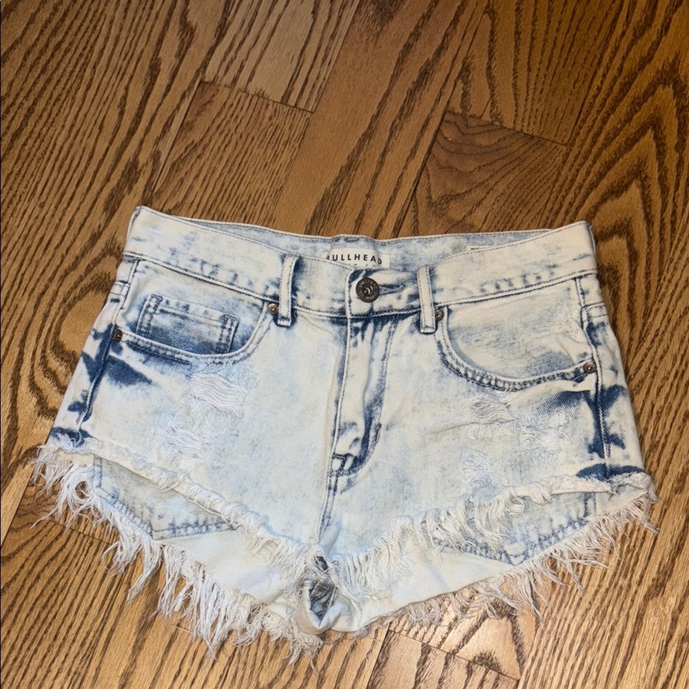 Women's Distressed Denim Shorts - Blue
